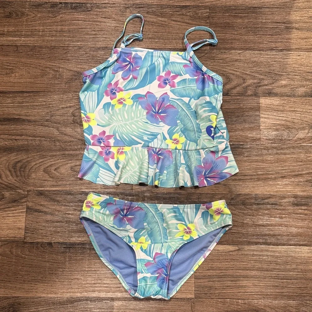 Hurley Kids Tropical Bikini Set - Blue and Purple